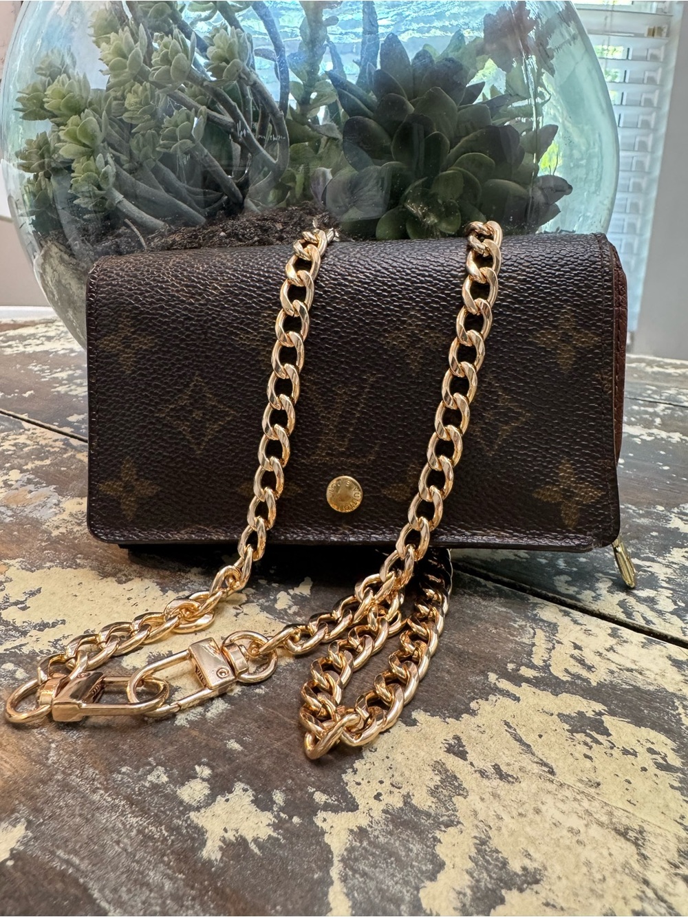✨Louis Vuitton Monogram Porte Monnaie Tressor Bi-Fold Wallet✨